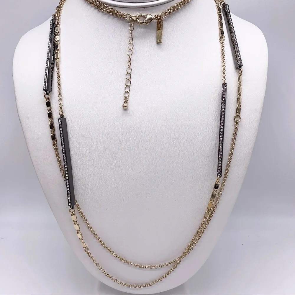 White House Black Market 2-Strand Pave Necklace
